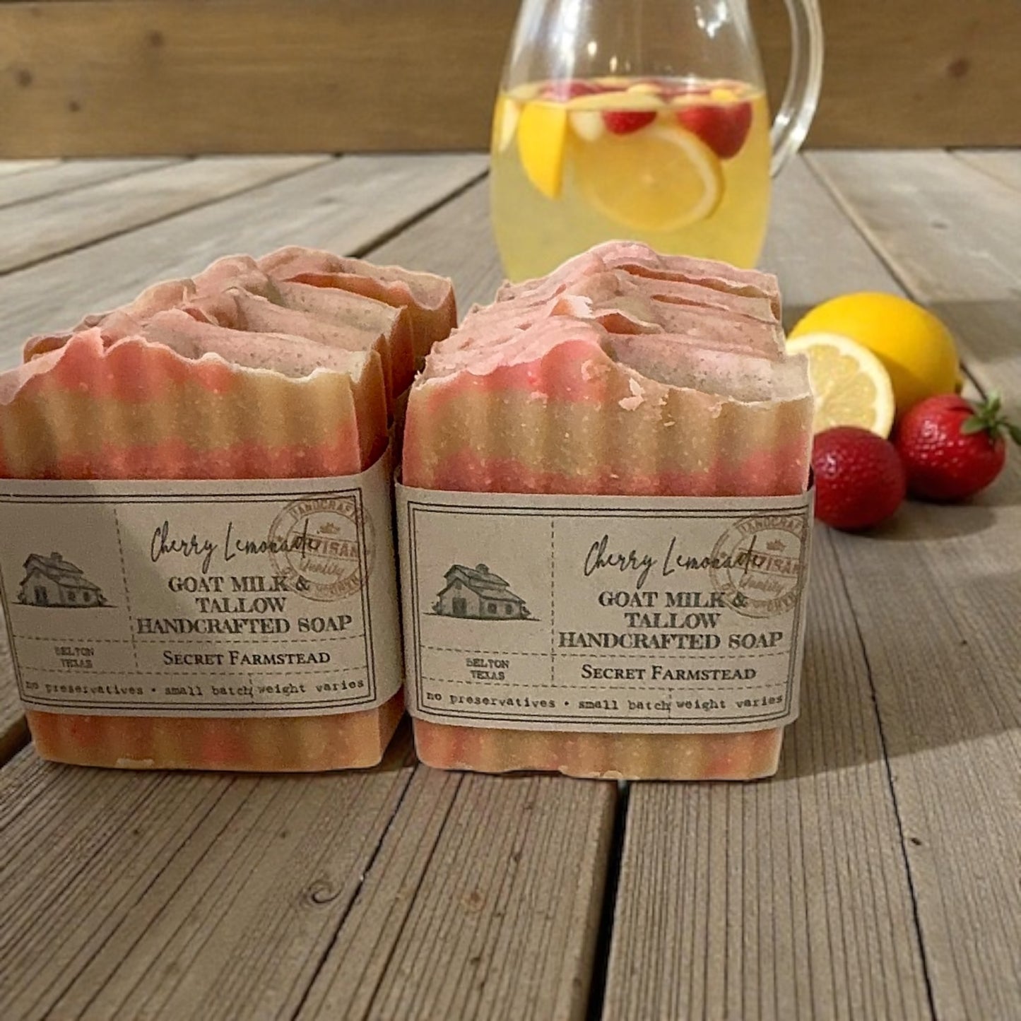 Strawberry & Lemonade Goat Milk & Tallow Soap