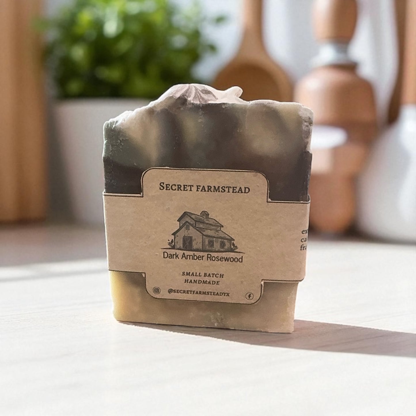 Dark Amber Rosewood Olive Oil Based Soap