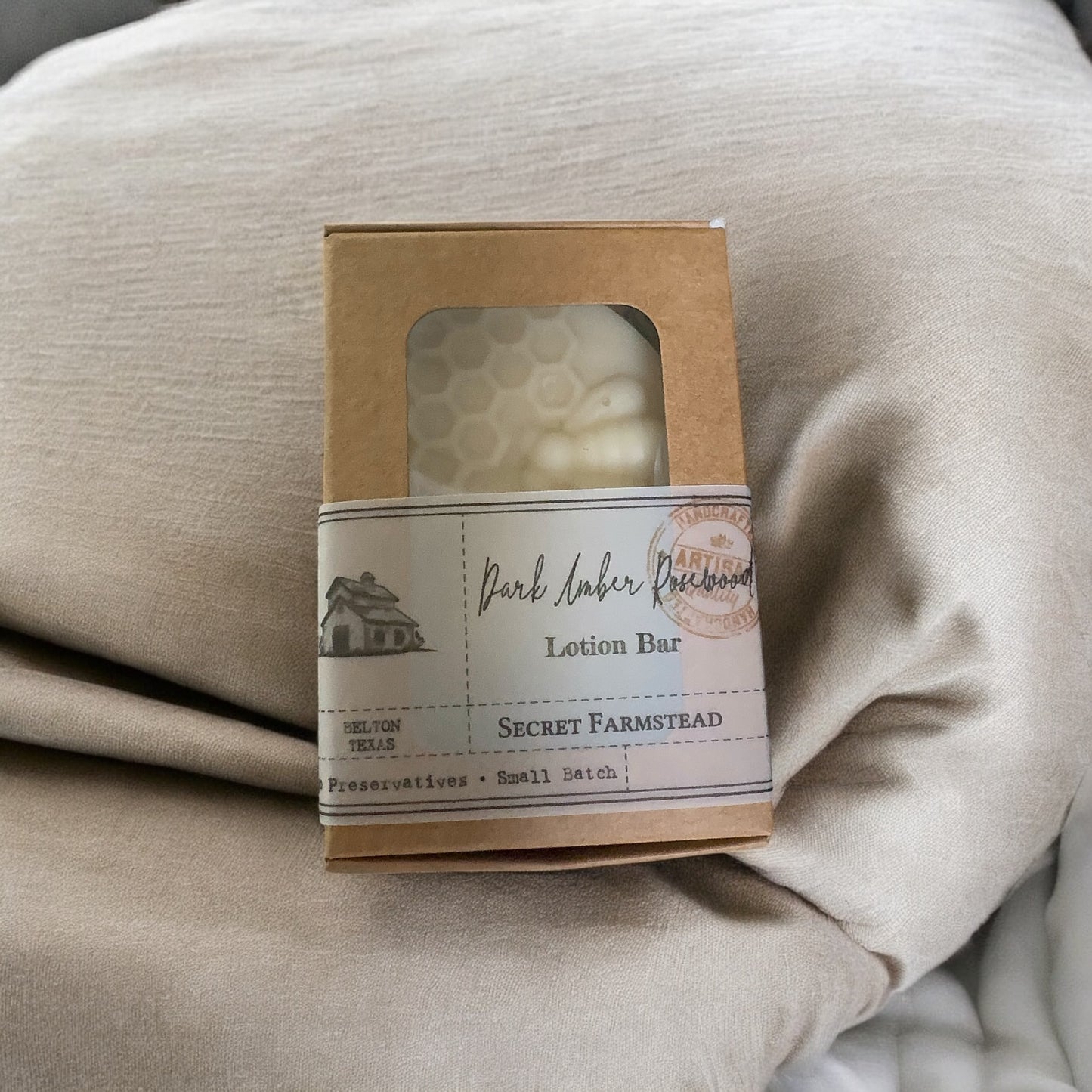 Large Dark Amber Rosewood Lotion Bar