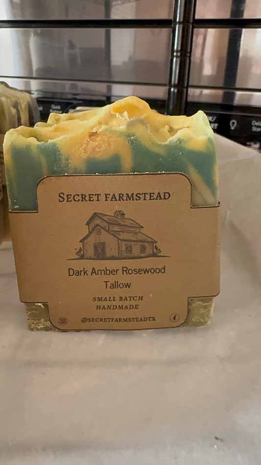 Dark Amber Rosewood Tallow Soap